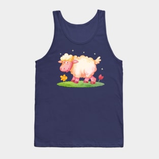 Hand Drawn Cartoon Sheep Tank Top